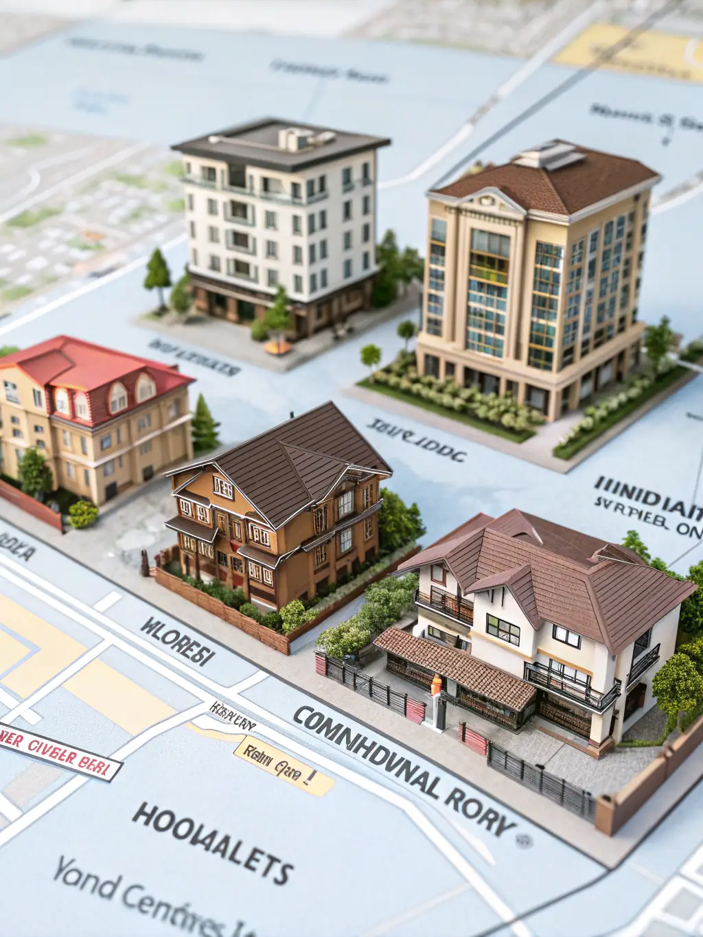 A diverse portfolio of properties showcasing residential and commercial options, highlighting Zebra Inversion's wide range of real estate offerings.