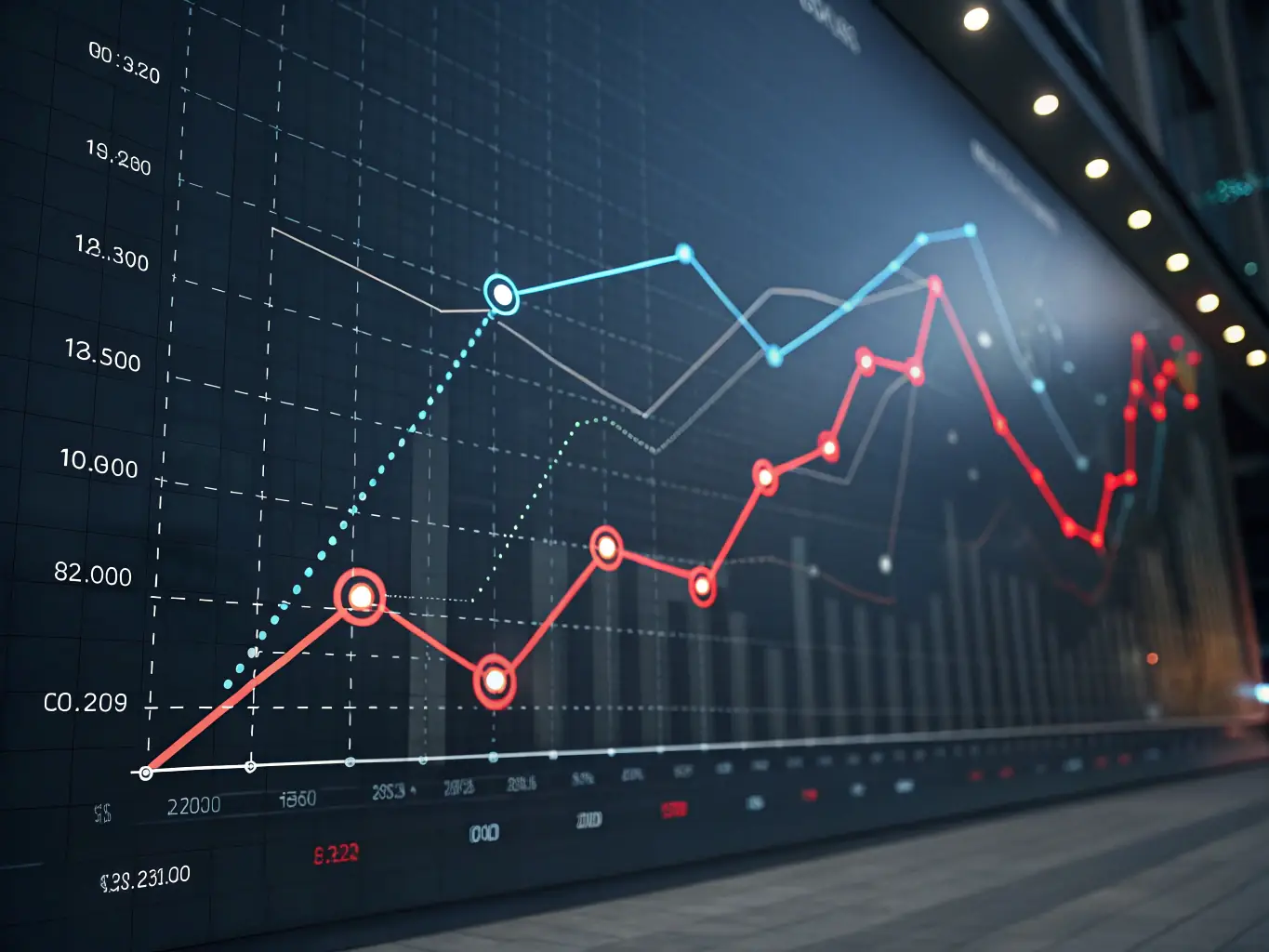 A graph showing upward trends in the real estate market, indicating Zebra Inversion's market knowledge.